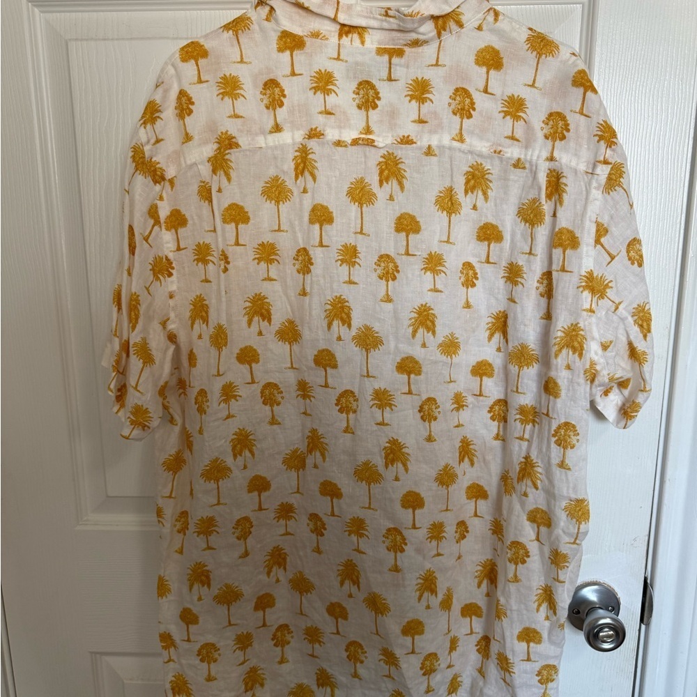 Club Room White and Yellow Palm Print Shirt - Picture 5 of 5